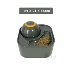 RYBIU IMPORT - Comedero Didactico para Mascota Plomo Y+Banderitas Adhesivas