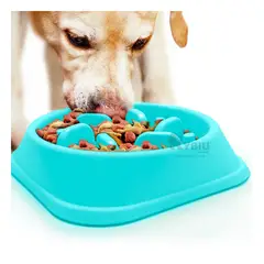 GENERICO - Plato Pet Antiestres Cuadrado Moderno de Color Celeste