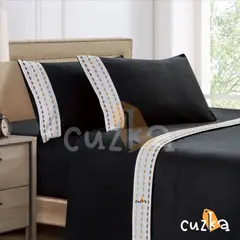 CASATEX - Set de Sabanas Polar Bordada Ultra Suave de 4 Piezas 2 Plazas