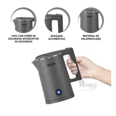 RYBIU IMPORT - Jarron con Pulsador de 1800ml Plomo Y+Envoltorio de Regalo