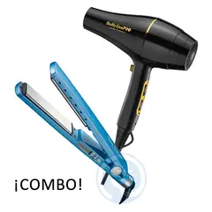 BABYLISS PRO - Combo BabylissPRO Alisadora Nano Titanium y Secador Gold Black