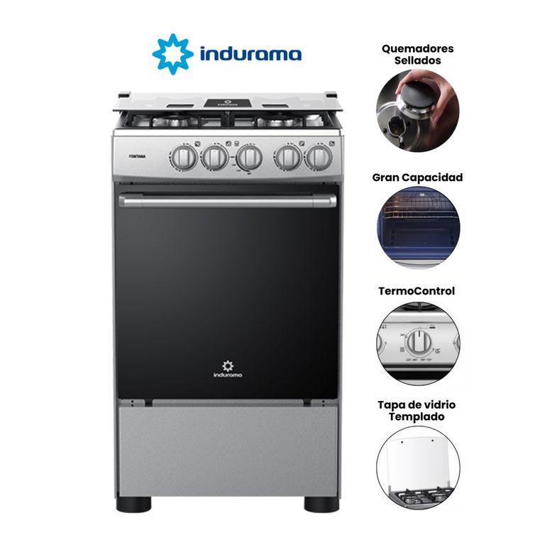 COCINA FONTANA A GAS DE 4 HORNILLAS - GRIS