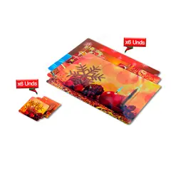 GENERICO - Individuales para Mesa x 6 und + Porta Vasos x 6 und