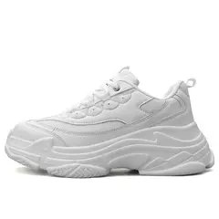 SHANDIAN - Zapatillas Plataforma Hombre Blanco