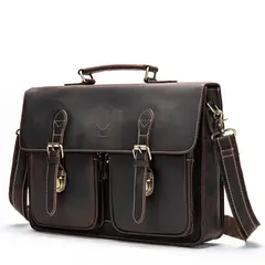 ARMUZ - Maletín de Cuero Vacuno de Alta Gama ENZO 9033 Hombre