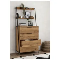 TU MESITA - Cómoda mas Repisas Juvenil Jordany color Marrón