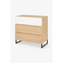 TU MESITA - Cómoda Juvenil Pilar 3 cajones color DunaBlanco