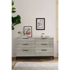 TU MESITA - Cómoda Rústica Beta color Gris 6 cajones