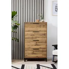 TU MESITA - Cómoda Rústica Beta color Marrón 4 cajones