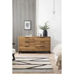 TU MESITA - Cómoda Rústica Beta color Marrón 6 cajones