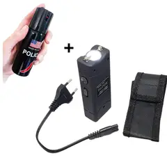 CAFINI - Pack Linterna De Mano Electro Shock Defensa Personal 5000 KV