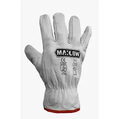 MAXLOW - Guantes de Cuero Badana Blanco - Pack x 3