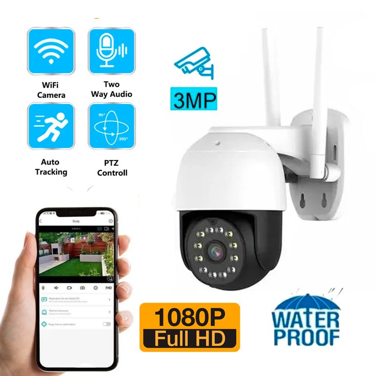 CÁMARA DE SEGURIDAD IP PARA EXTERIORES 1080P INALAMBRICA WI-FI