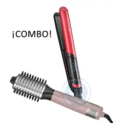 REMINGTON - Combo Alisadora Silk y Cepillo Eléctrico AS15A Wet2Style