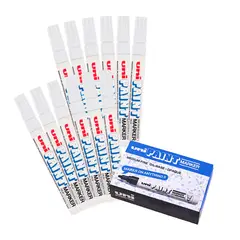 UNI BALL - UNI PX-20 Marcador de pintura permanente Blanco Caja x 12