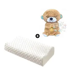 GENERICO - Peluche Nutria Dormilona que Respira Marrón+Almohada Memory Pillow Ergonómica