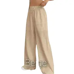 GENERICO - Pantalón palazzo lino para dama