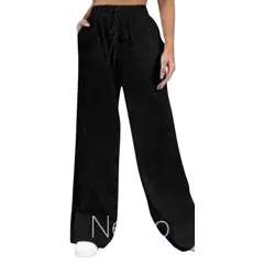 GENERICO - Pantalón palazzo lino para dama