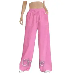 GENERICO - Pantalón palazzo lino para dama