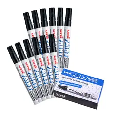 UNI BALL - UNI PX-20 Marcador de pintura permanente Negro Caja x 12
