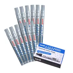 UNI BALL - UNI PX-20 Marcador de pintura permanente Plateado Caja x 12
