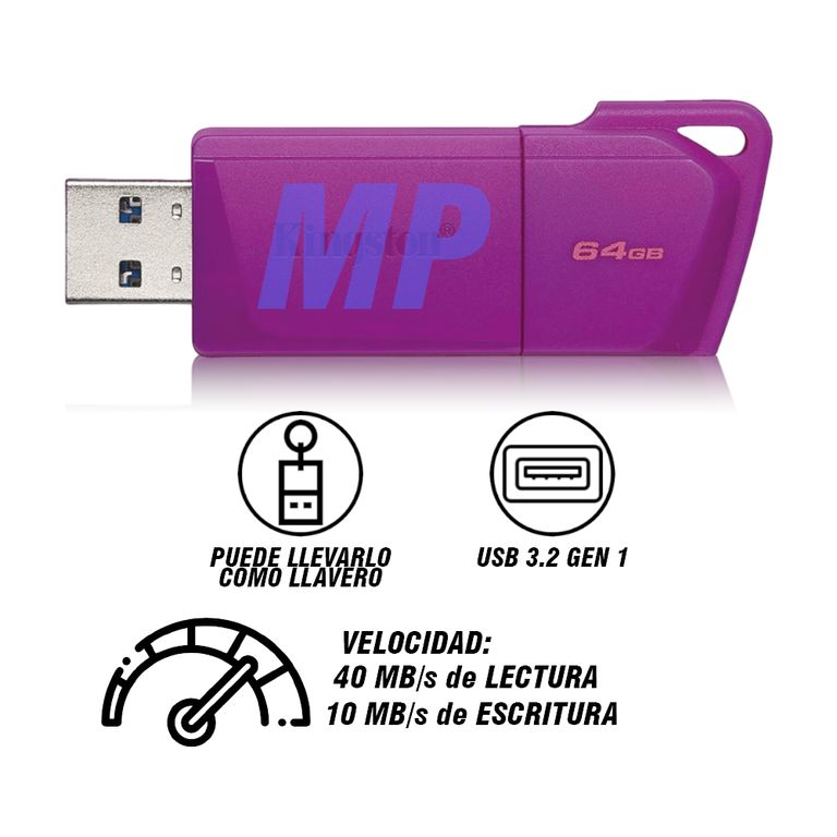 MEMORIA USB 3.2 DT EXODIA 64GB ROSA NEON