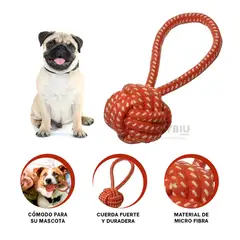 RYBIU IMPORT - Juguete Mordedor de Perro en Naranja Y+Banderitas Adhesivas