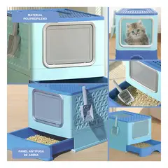 GENERICO - Sanitario Puerta y Recipiente en Color Celeste Y+Stickers