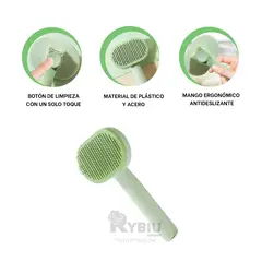 RYBIU IMPORT - Peineta para Limpiar Pelo de Gato Verde Y+Post-it Adhesivos