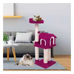 RYBIU IMPORT - Gimnasio de 3 Pisos para Cats Color Fucsia Y+Papel de Regalo