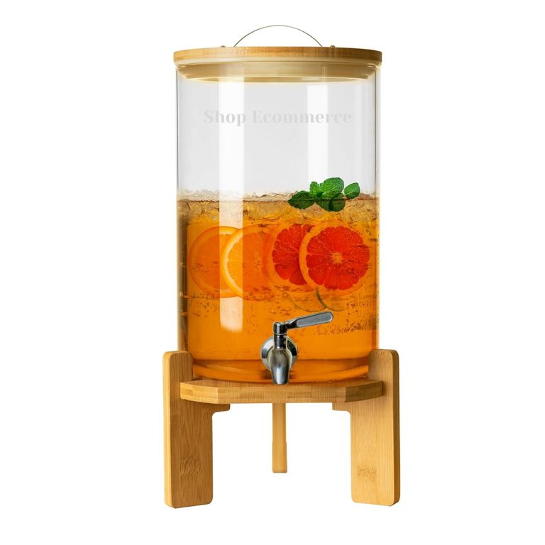 Dispensador de bebidas 8 Lt  con base de madera