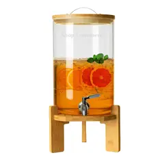 GENERICO - Dispensador de bebidas 8 Lt  con base de madera