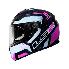 LS2 - CASCO FF320 DOOM NEGRO ROSADO TALLA ¨L¨