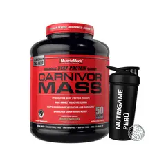 MUSCLEMEDS - Proteína Carnivor Mass 5.9 Lb Beef Protein Sabor Chocolate +Shaker