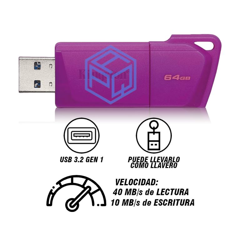 MEMORIA USB 3.2 DT EXODIA 64GB NEON PURPLE