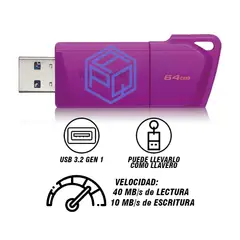 KINGSTON - MEMORIA USB 3.2 DT EXODIA 64GB NEON PURPLE