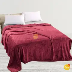 CASATEX - Manta Antialérgica Alto Relieve cuadros QUEEN Guinda