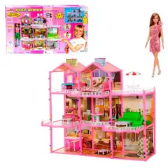 GENERICO - Juego Casa de Muñecas 3 Pisos Con Luces Incluye muñeca