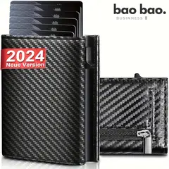 BAELLERRY - Billetera para Hombre Tarjetero con Cierre Magnético Protección RFID