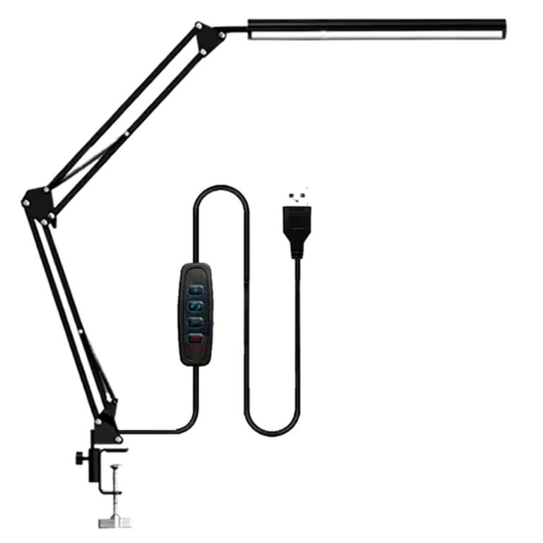 Lámpara de Escritorio Articulada de Metal con Luz LED Cable USB MT305