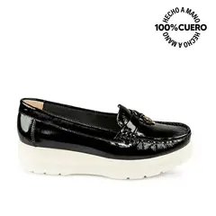 VIALE - Zapato Mocasín Casual DOM-2505 Negro Cuero