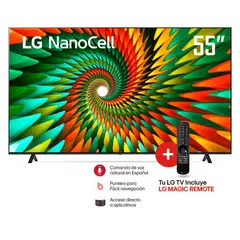 LG - Televisor 55” NanoCell UHD 4K Smart TV 55NANO77SRA