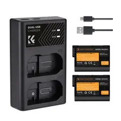 K&F CONCEPT - Cargador Dual+2 Baterias EN-EL15 KF28.0012