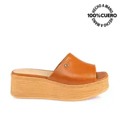 VIALE - Sandalia Slide Casual LINDA-2511 Natural Cuero