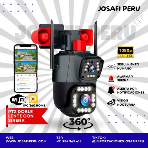 PTZ DOBLE LENTE CON SIRENA IPC360 HOME