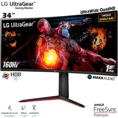 LG - MONITOR CURVO GAMER ULTRAGEAR 34GP63A 34 5MS 160HZ HDMI DISPLAYPORT