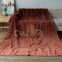 CASATEX - Manta Antialérgica Jacquard Alto Relieve Espiga QUEEN Brown