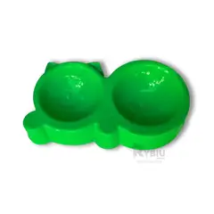 GENERICO - Comedero con 2 Divisiones en Talla M Verde Y+Regalo Stickers
