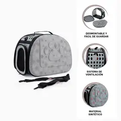 GENERICO - Transportin con Ventilacion para Mascotas Plomo Y+MiniAgenda