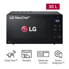LG - Horno Microondas MH7032JAS EasyClean con Dorador 30L Negro
